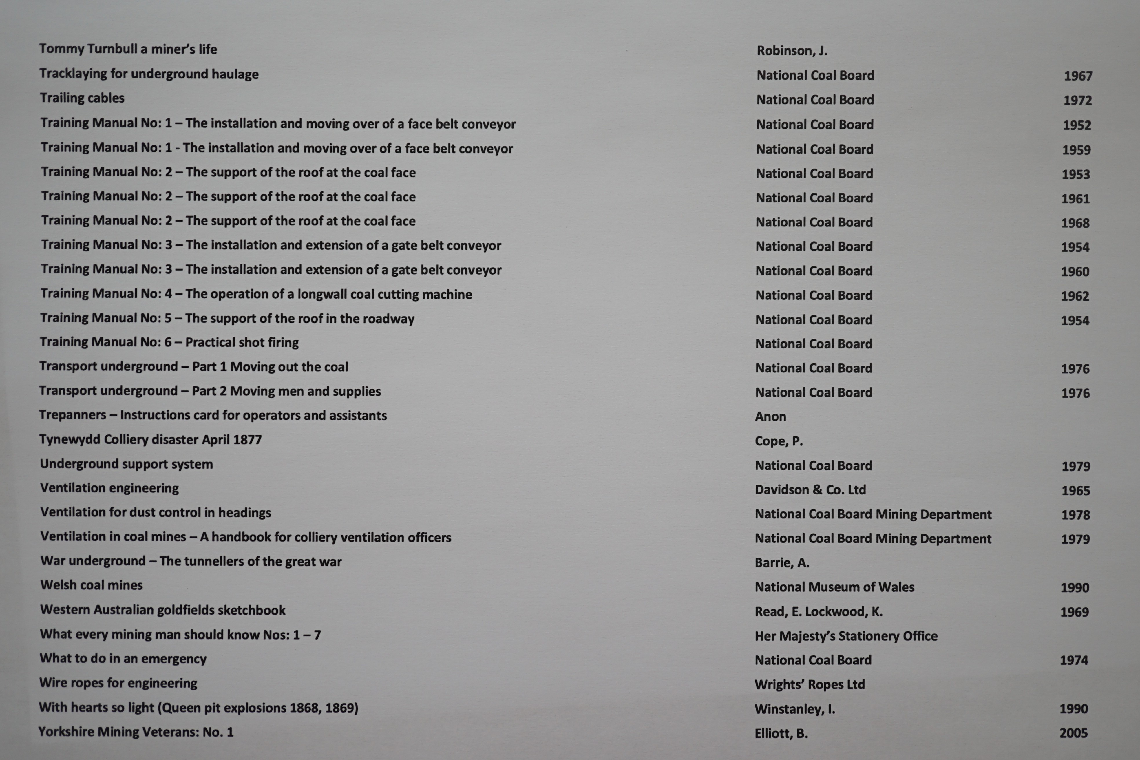 The remarkable Ian Unwin archive of 432 works relating to THE COAL MINING INDUSTRY, consisting of reports on health and safety, coal mining history, including technical innovations, numerous disasters and accidents, in c